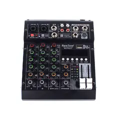 BARETONE - Mezcladora de audio MAX_FORCE _4 canales 3 salidas