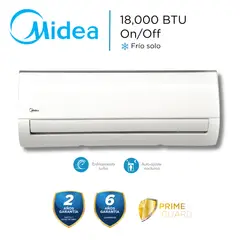 Midea - Aire Acondicionado Midea 18000 BTU Split Pared On/Off Frío Solo