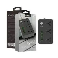 LDNIO - Extensión de enchufe sc3604 usb 6 usb 3power socket universal