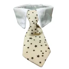 GENERICO - CORBATA CON CUELLO PARA MASCOTA CAQUI ESTRELLAS