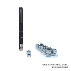 GENERICO - Puntero Verde con 13 puntas (BLISTER) + Par de Pilas AAA