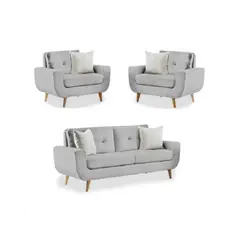 FABIANI HOME - Juego de Sala Vintage 2 1 1 Mango Fabiani Plata