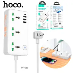 HOCO - Extension Toma Corriente Carga Rapida USB Extensor AC8 BLANCO