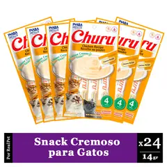 CHURU - Snack Cremoso Gato Sabor Pollo 24 x 14gr