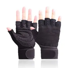 GENERICO - Guantes Deportivo para Pesas con Muñequera Talla M Negro