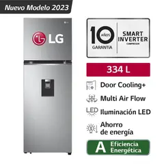 LG - REFRIGERADORA 334L GT33WPP TOP FREEZER DOOR COOLING PLATEADA