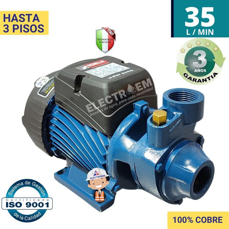 BOMBA PERIFERICA DE COBRE DE 0.5HP- 35L/MIN HASTA 3 PISOS