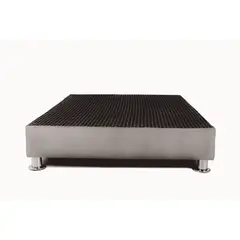 MUEBLES MACRUMO - Box Tarima reforzado y acolchado 1.5 Plazas - Gris Claro / Patas Instaladas