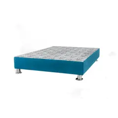 MUEBLES MACRUMO - Box Tarima reforzado y acolchada 1.5 Plazas - Turquesa / Patas instaladas