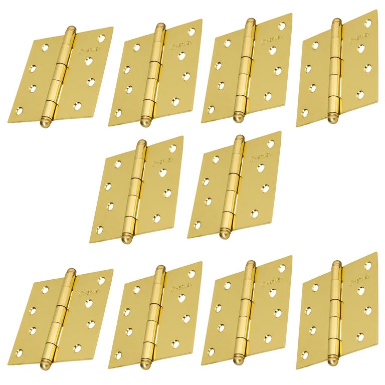 Bisagra cuadrada 4" pulgadas acero latonado, Hermex, Pack 10 piezas