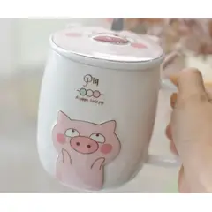 GENERICO - TAZA CERDITO KAWAII DE 500ML