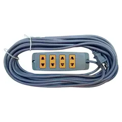 HOME LIGHT - Extension electrica vulcanizado 20 metros 4 tomas gris