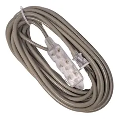 HOME LIGHT - Extension electrica vulcanizado 10 metros 3 tomas gris Home Light