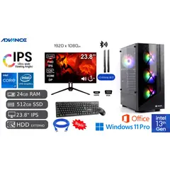 INTEL - Computadora PC core i7-13600 24GB RAM 512GB SSD 1TB HDD EXTERNO +LED 24 + CABLE DE RED