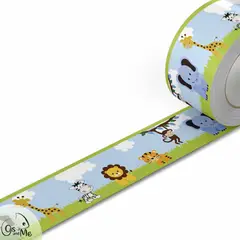 GENERICO - 5.9 mts de Cenefa Infantil autoadhesivo decorativo Safari verde lima