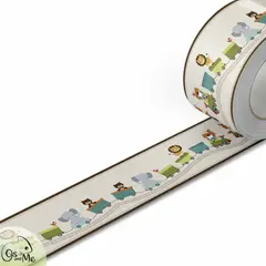 GENERICO - 5.9 mts de Cenefa Infantil autoadhesivo decorativo Safari Tren Marron