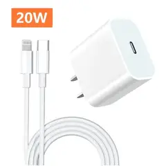 GENERICO - Cargador iPhone 20W Tipo USB-C Compatible con iPhone 14 Pro Max y Modelos Anteriores – Genérico