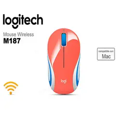 LOGITECH - MOUSE LOGITECH M187 MINI - CORAL