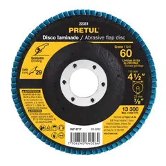 PRETUL - Disco flap polifan 4-1/2" laminado grano 60 centro 7/8",
