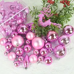 GENERICO - Adornos navideños 30 Piezas FUCSIA