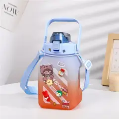 GENERICO - TOMATODO KAWAII 1.5 Litro PEGATINAS COLOR CELESTE