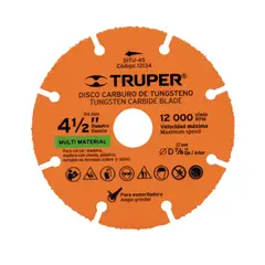 Truper - Disco de corte 4-12 multimaterial de carburo de tungsteno Truper