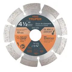 Truper - Disco diamantado de 4-1/2" x 1.6 mm disco para concreto porcelanato