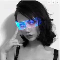 GENERICO - LENTES FUTURISTAS CON LUCES LED PARA FIESTA