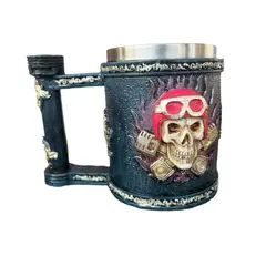 GENERICO - TAZA DISEÑO CALAVERA MOTO VIAJERO