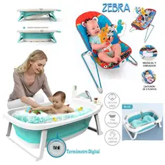IDEAL - Combo Bañera Portátil y Silla Mcedora Musical Vibrador
