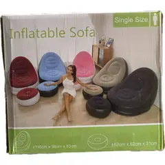 GENERICO - ASIENTE INFLABLE DE DOS CUERPOS / COLOR GUINDA CON BASE BLANCA