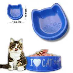 GENERICO - PLATO PARA MASCOTA DISEÑO GATO AZUL