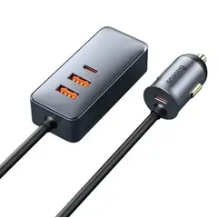 BASEUS - Multi Puertos Cargador Cigarrera USB-A USB-C 120w Carga Rapida
