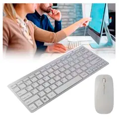 SEISA - Teclado Y Mouse Portatil Inalambrico Receptor USB Para PC Seisa