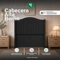 MUEBLES MACRUMO - Cabecera Alta Berlín de 1.5 Plz - Color Negro