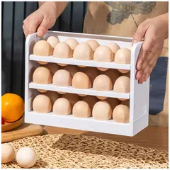 INSPIRA - Contenedor organizador de huevos 3 niveles Blanco