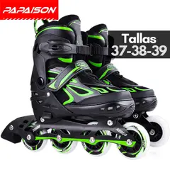 PAPAISON - Patines Lineales Ajustables Clásicos F08 GN Tallas 37-38-39