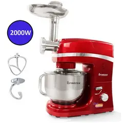 FINEZZA - Batidora con Moledor Bate Amasa Mezcla FZ-6820B Rojo