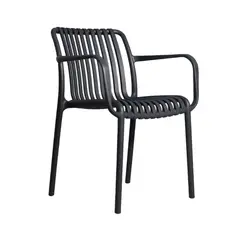 NIHM - Silla de Comedor Lambite de Polipropileno Gris Oscuro