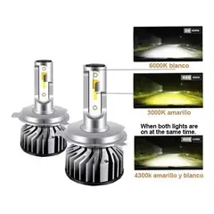 GENERICO - Kit De Faro Led Tricolor H11 Neblinero Alta Potencia 18000Lm