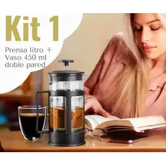 GENERICO - Pack 1 prensa litro + vaso doble pared 450 ml