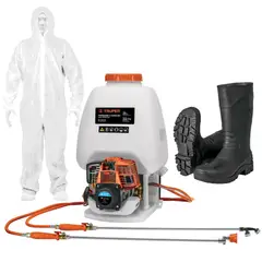 TRUPER - Motofumigadora 25L combo fumigadora motor 4 tiempos + BOTAS, OVEROL