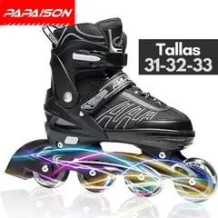PAPAISON - Patines Inline Skates - MOD 301 - BK - Tallas 31-32-33
