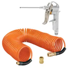 TRUPER - Kit Pistola para sopletear manguera de aire tipo resorte 15m