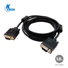 XTECH - Cable VGA MACHO A VGA MACHO XTC-308 Resolución 720P 18M