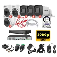 HIKVISION - Kit 6 Cámaras Seguridad 5mpx DVR HUHI + 2TB + AUDIO