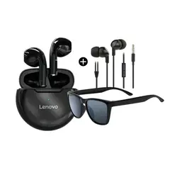 LENOVO - Audifonos Bluetooth HT38 Lentes de Sol Audifonos con cable regalo