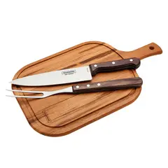 GRILLCORP - Kit para Asado Tabla Cuchillo Trinche