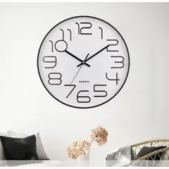 GENERICO - Reloj de pared para sala 3D Mute clásico 30 cm blanco