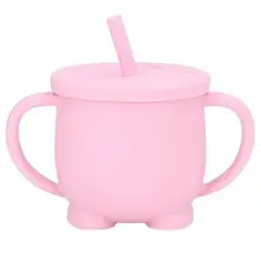 GENERICO - Taza de Silicona Antiderrames con Sorbete Rosado
